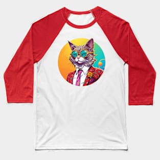 Stylish Cat Baseball T-Shirt